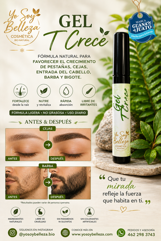 Gel T Crece Pestañas -Cejas barba-bigote (serum para el bello )