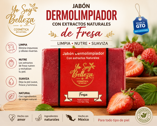 Jabón de fresa dermolimpiador