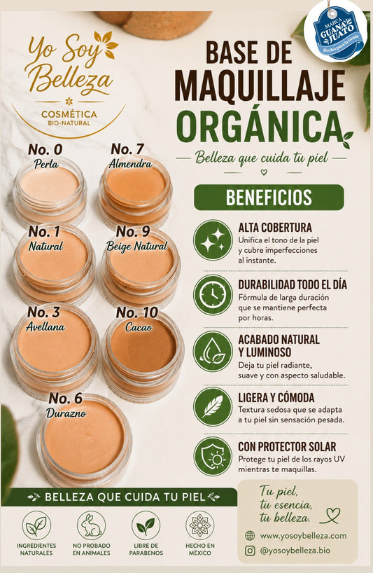 Base de maquillaje Orgánico Alta cobertura