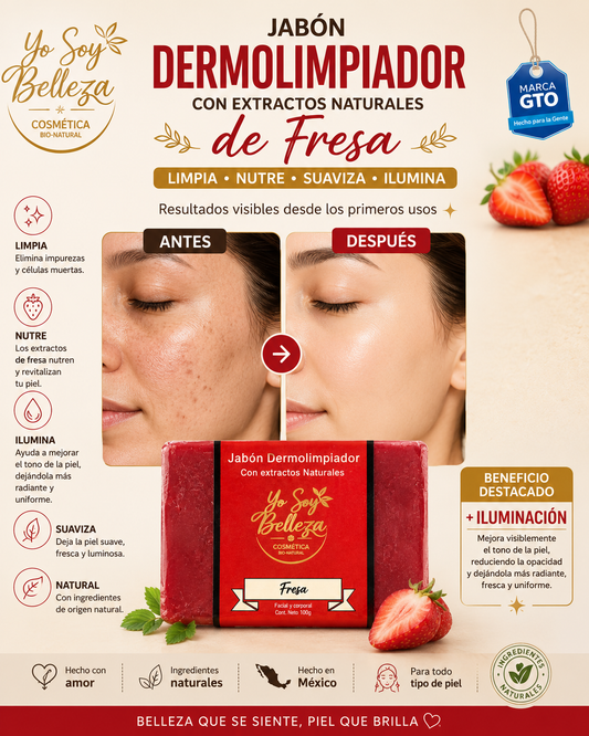 Jabón de fresa dermolimpiador