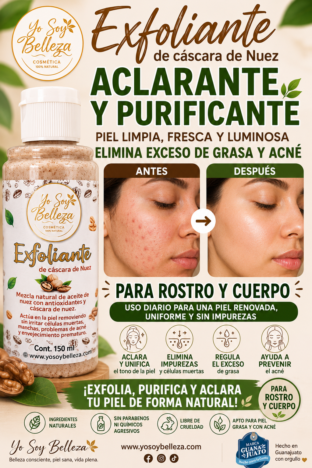 Exfoliante de Nuez para rostro y cuerpo