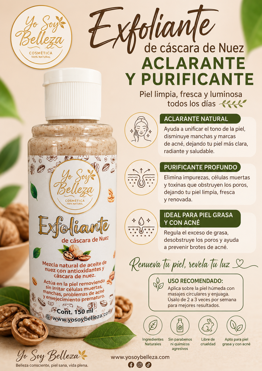 Exfoliante de Nuez para rostro y cuerpo