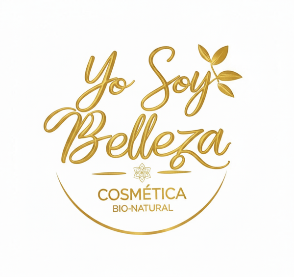 Logo Yo Soy Belleza dorado con flor pequeña